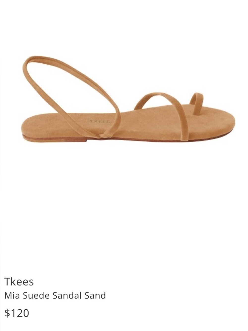 TKEES Mia Minimal Suede Sandal - Sand/Tan